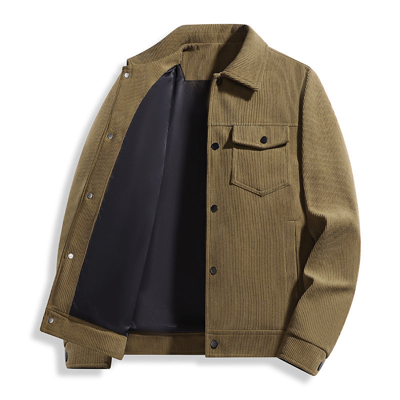 Herren Cord-Truckerjacke mit Thermofutter & Druckknopffront Echoarchiv