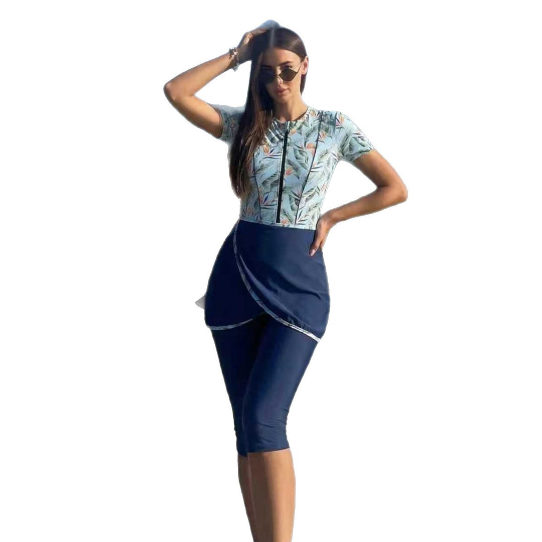 Damen Modischer UV-Schutz-Schwimmanzug mit asymmetrischem Schnitt Echo Archiv