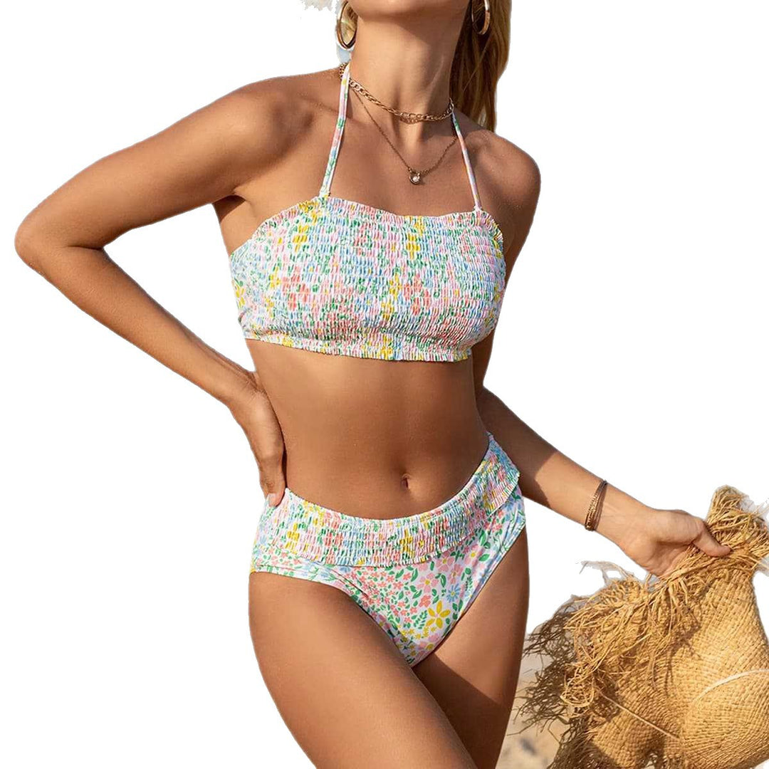 Damen Bandeau-Bikini mit floralen Details Echo Archiv
