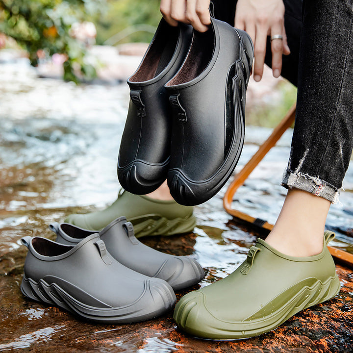Herren Robuste wasserdichte Outdoor‑Clogs aus Vollgummi mit griffiger Profilsohle Echoarhiv
