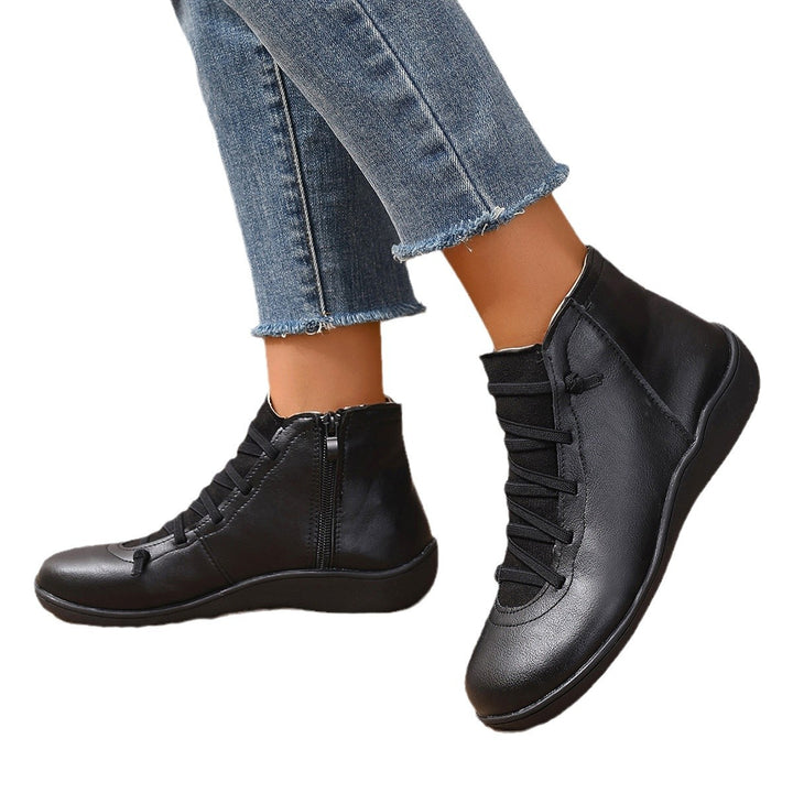Damen nan sportliche knöchelhohe Schnürstiefelette mit seitlichem Reißverschluss und flexibler Gummisohle Echo Archiv