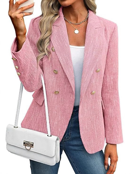 Damen Modische Doppelreihige Blazerjacke