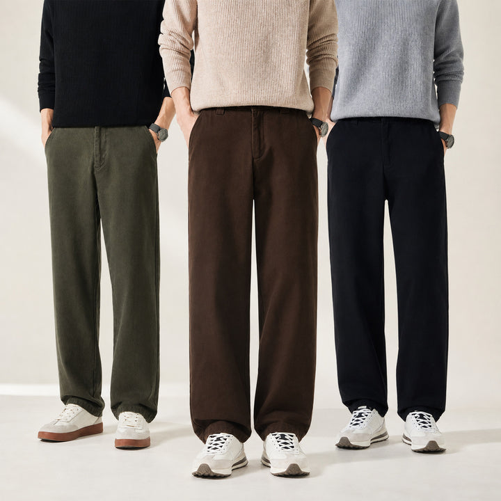 Herren Weite Relax-Fit-Freizeithose mit geradem Bein und seitlichen Eingrifftaschen Echo Archiv