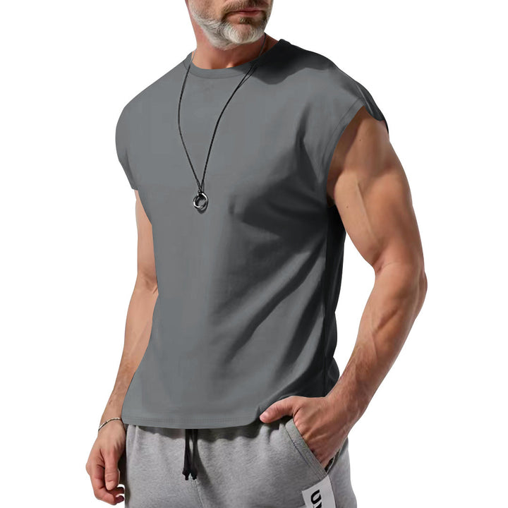 Herren schickes ärmelloses T-Shirt aus atmungsaktivem Baumwollmix Echoarchiv