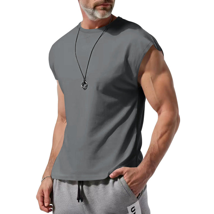 Herren schickes ärmelloses T-Shirt aus atmungsaktivem Baumwollmix Echoarchiv