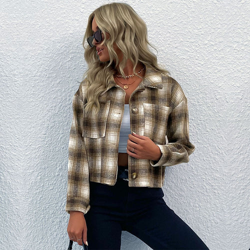 Damen Karierte Bomberjacke Echo Archiv