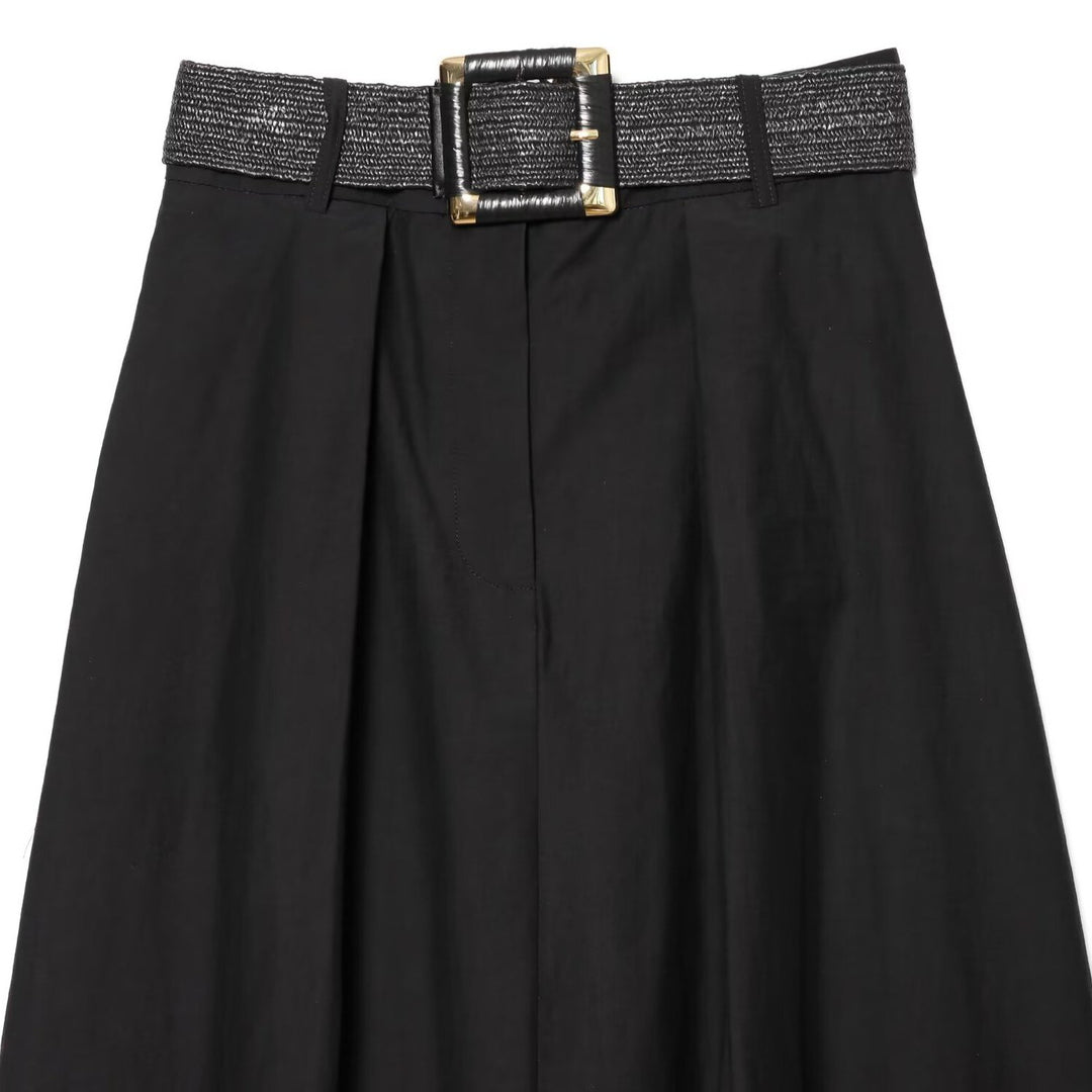 Damen High-Waist Maxirock mit Kellerfalten und dekorativem Taillengürtel Echo Archiv