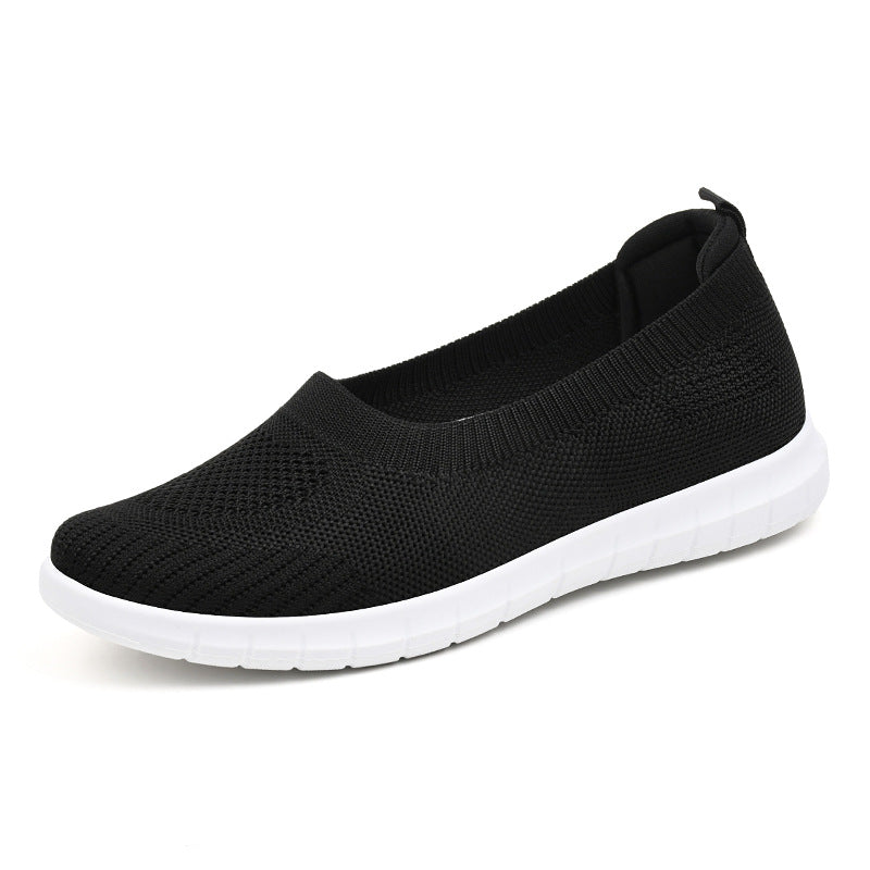 Damen nan atmungsaktive Strick-Ballerina-Slipper mit nahtlosem Sockeneinstieg, orthopädischem Memory-Fußbett und flexibler EVA-Laufsohle Echo Archiv