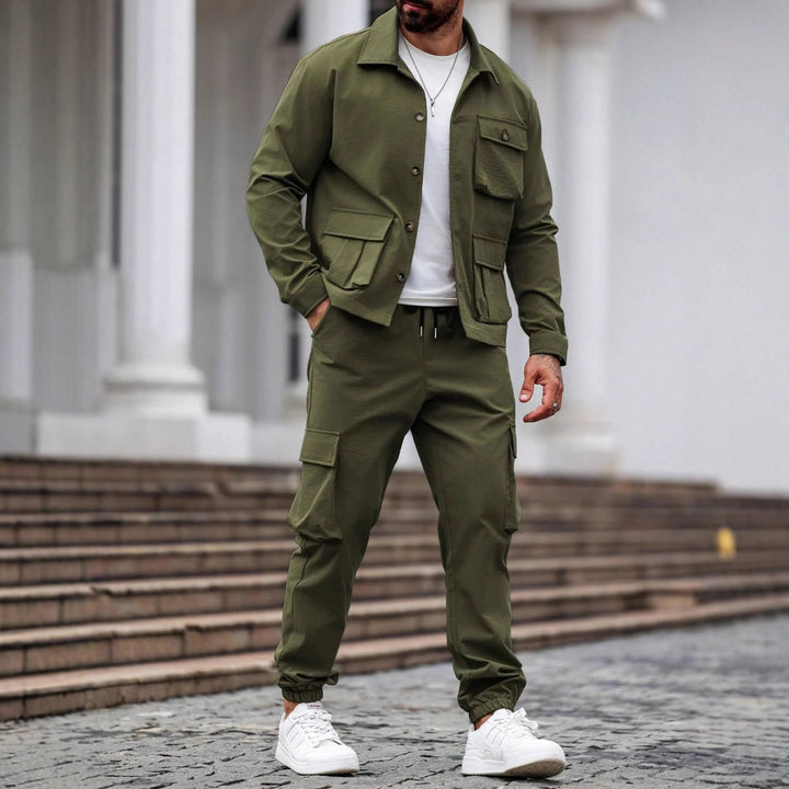 Herren urbane Cargo-Jacke mit praktischen Taschen und elastischem Bund Echoarchiv