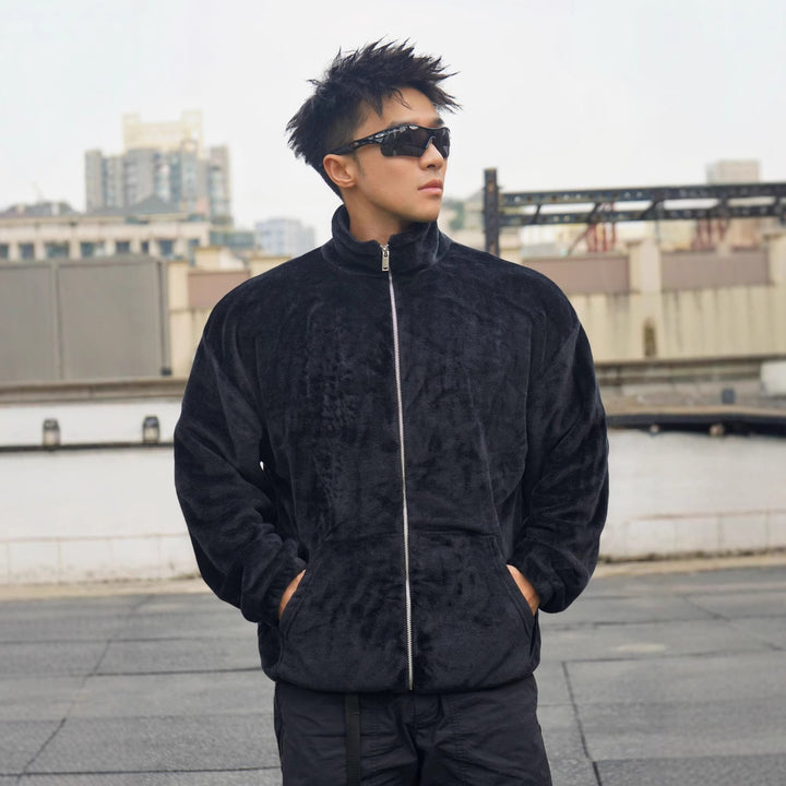 Herren Fleecejacke mit hohem Kragen und weichem Futter Echoarchiv