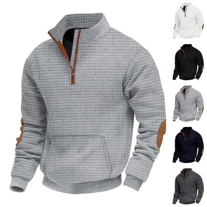 Herren modischer Fleecepullover mit Stehkragen und praktischem Reißverschluss Echoarchiv