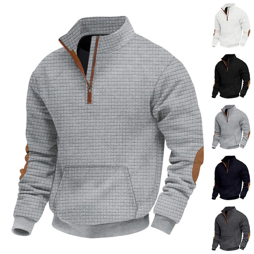 Herren modischer Fleecepullover mit Stehkragen und praktischem Reißverschluss Echoarchiv