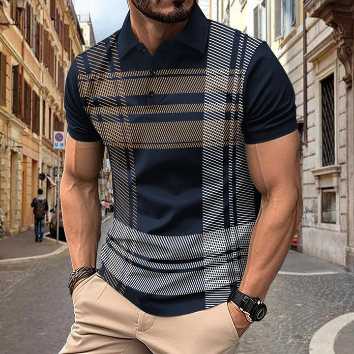 Herren Poloshirt mit modernem Karomuster Echoarchiv