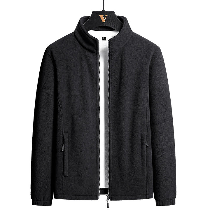 Herren Fleecejacke mit hohem Kragen und praktischen Taschen Echoarchiv