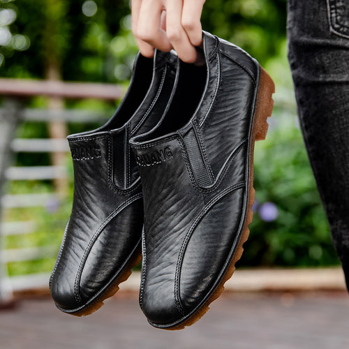 Herren Elegante Slip-On Business-Halbschuhe mit elastischen Einsätzen und rutschfester Profilsohle Echoarhiv