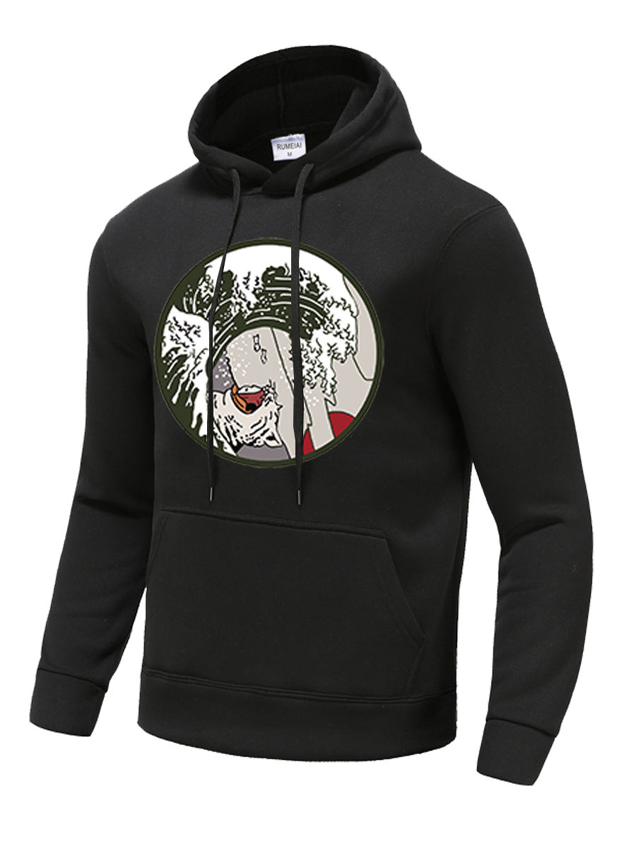 Herren Kapuzenpullover mit kreativer Welle Grafik Echoarchiv