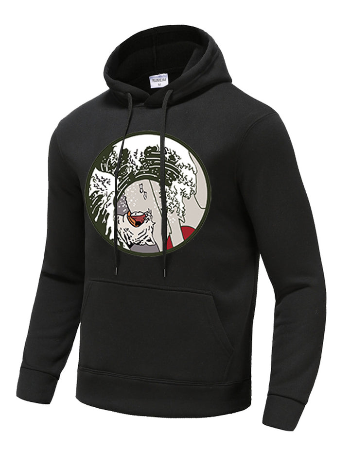 Herren Kapuzenpullover mit kreativer Welle Grafik Echoarchiv