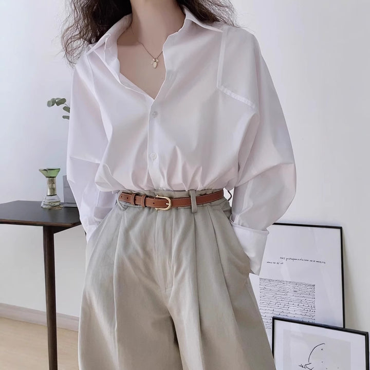 Damen Elegante und lässige Oversized Hemdbluse Echoarchiv