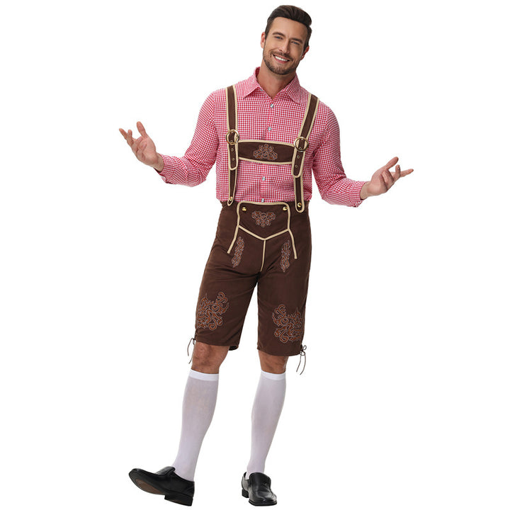 Herren nan traditionelle Trachtenlederhose mit Hosenträgern und Stickereien Echo Archiv