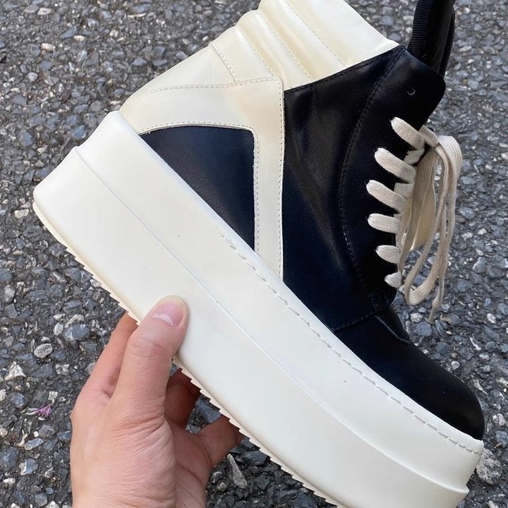 Damen Plateau-High-Top Sneaker-Stiefel mit gepolstertem Schaft und extrahoher Gummisohle – Lioré