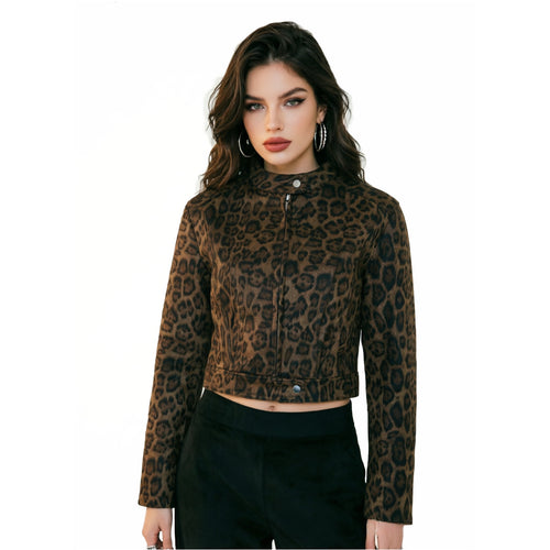 Damen Stilvolle Kurzjacke im Leopardenmuster Echo Archiv