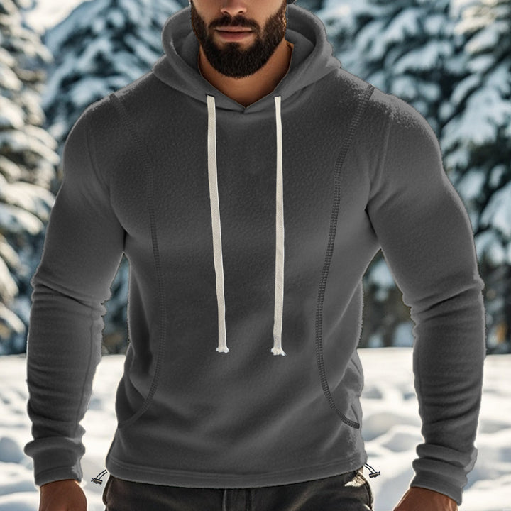 Herren Fleece-Kapuzenpullover mit praktischen Taschen Echoarchiv