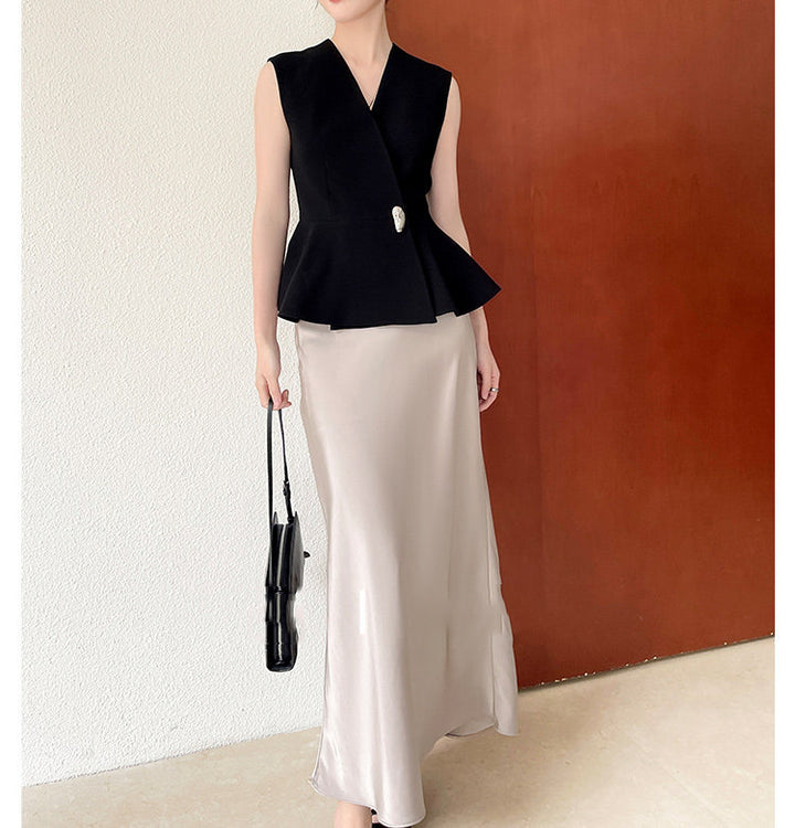 Damen Eleganter Wickelblazer mit Peplum-Design Echoarchiv