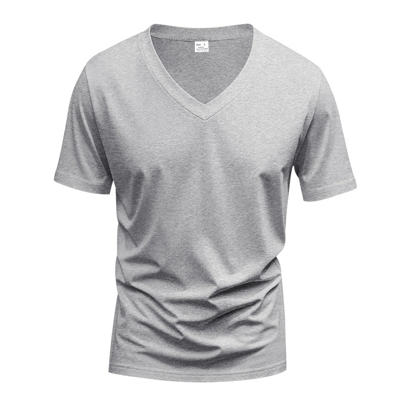 Herren V-Ausschnitt T-Shirt aus atmungsaktivem Baumwollmix mit modernem Schnitt Echoarchiv