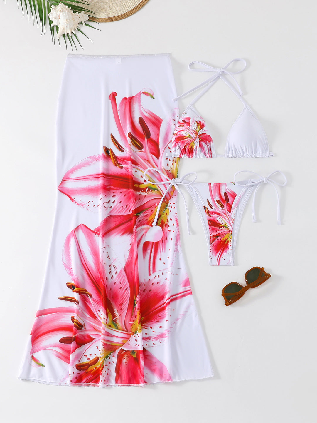 Damen Strandkleid mit blühendem Bikini-Set Echo Archiv