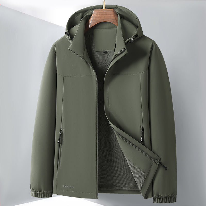 Herren Leichte Softshell-Hybridjacke mit Kapuze, atmungsaktivem Mesh-Futter und verdeckten Reißverschlusstaschen Echo Archiv