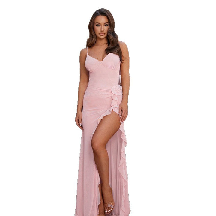 Damen Elegantes Kleid mit verspielten Rüschen Echo Archiv