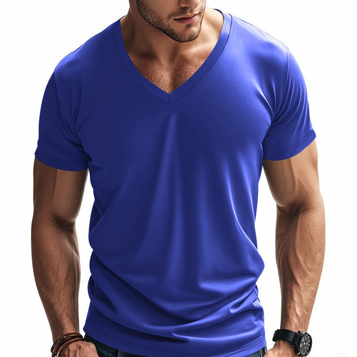 Herren Funktions-T-Shirt mit V-Ausschnitt aus atmungsaktivem Material Echoarchiv