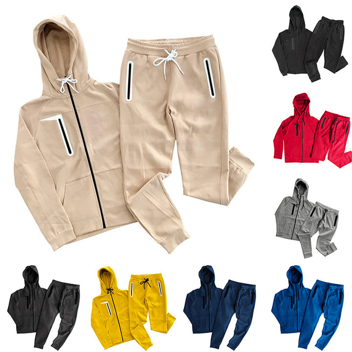 Herren sportliches Freizeit-Set mit hochelastischer Jacke und bequemen Jogginghosen Echoarchiv
