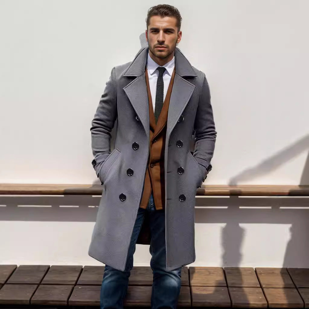 Herren eleganter Wool Trenchcoat Echoarchiv