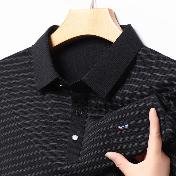 Herren modern gestreiftes Polo-Shirt Echoarchiv