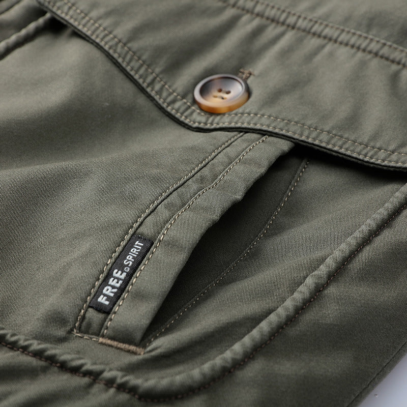 Herren Flieger-Bomberjacke mit Sherpa-Kragen und wärmender Teddyfleece-Innenlage – Brevano