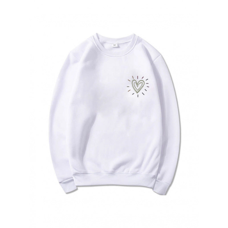 Damen Bequemer Sweatshirt mit Herzmotiv Echoarchiv
