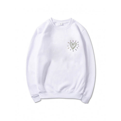 Damen Bequemer Sweatshirt mit Herzmotiv Echoarchiv