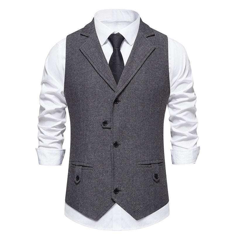 Herren elegante Weste mit modernem Hahnentritt-Muster Echoarchiv