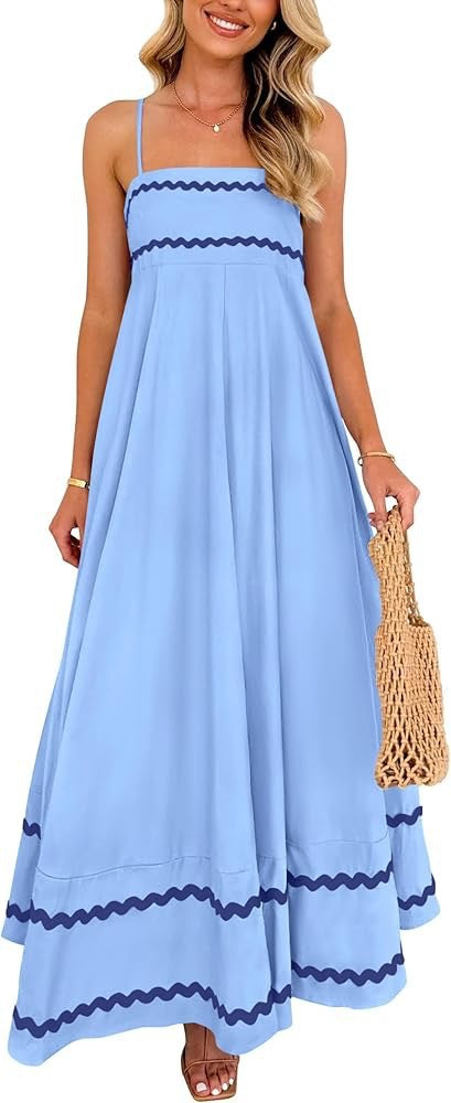 Damen Maxikleid mit eleganten Zierhörnchen und verstellbaren Trägern Echo Archiv