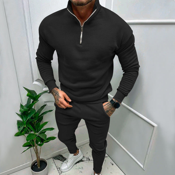 Herren sportives Sweatshirt- und Jogginghose-Set mit Reißverschluss Echoarchiv