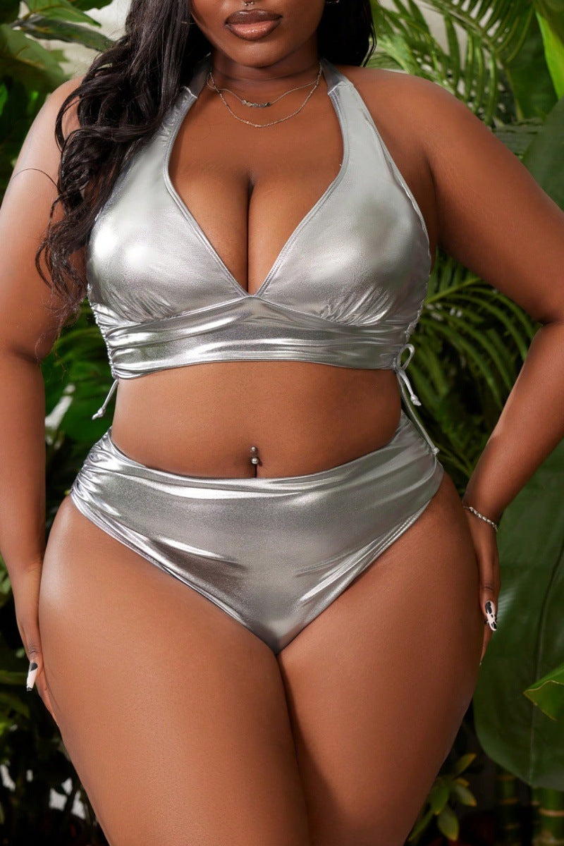 Damen Glamouröser Hochschnitt-Bikini mit Wickeloberteil Echo Archiv