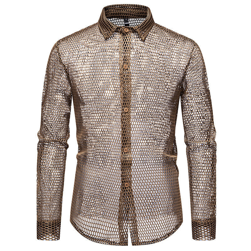 Herren Mesh-Hemd aus hochwertigem Material mit innovativem Design Echoarchiv