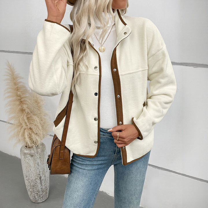 Damen Kuschelige Damenjacke mit kontrastierenden Details Echo Archiv