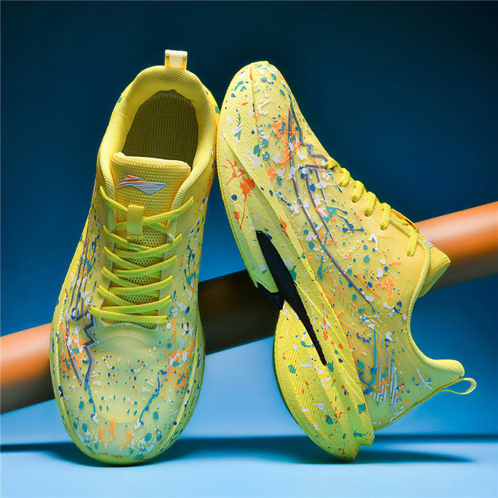 Unisex künstlerische Laufsneaker mit Spritzlack‑Design, reaktiver Hohlkern‑Dämpfung und Drehverschluss – Tavélo