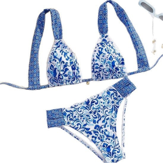 Damen Bikini mit dekorativen Rüschen und elegantem Muster Echo Archiv