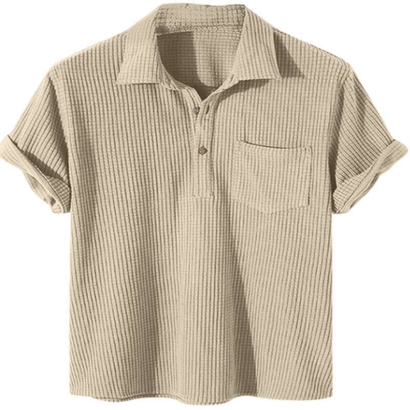 Herren Texturiertes Kurzarm Poloshirt Echoarchiv