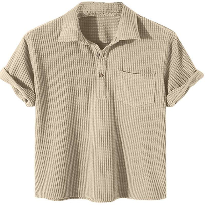 Herren Texturiertes Kurzarm Poloshirt Echoarchiv