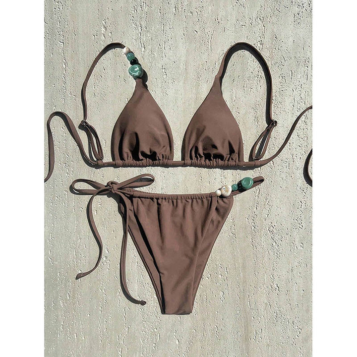 Damen Triangel-Bikini mit handgearbeiteten Schmuckdetails Echo Archiv
