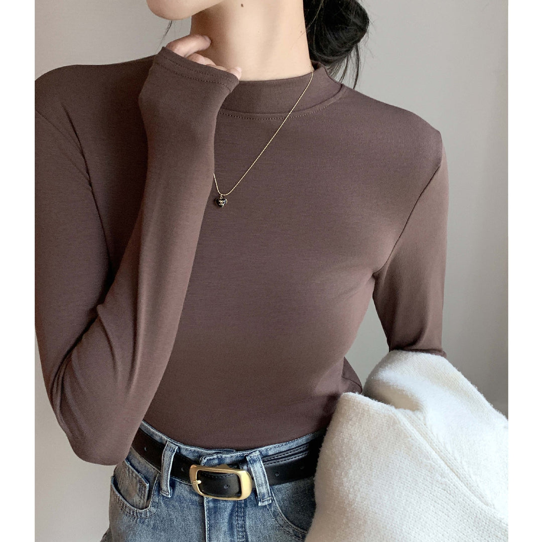 Damen Elegantes Langarmshirt mit hochgeschlossenem Ausschnitt Echo Archiv